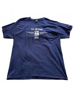 US SKI TEAM 2024 Gilday Navy Crew Neck Short Sleeve T-Shirt Mens Size Large